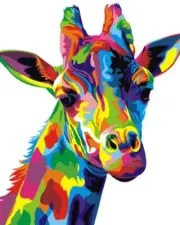 Paint by Numbers Kit 40x50cm with FRAME - Colourful Giraffe