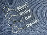 Personalised Keyring Custom Name Keychain School Bag Tag STYLE 6 CLEAR ACRYLIC