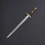 Hand-Forged Damascus Steel Sword – Full Tang Collectible Blade with Sheath