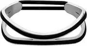 Double Channel Hair Tie Bracelet Holder for Women Stainless Steel Grooved Ponytail Holder Bracelet, Can Holds 2 Hair Ties, Metal