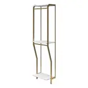 CosmoLiving by Cosmopolitan Gwyneth Closet Hanging Rods in White Faux Marble