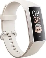 Fitness Watch Women Men AMOLED Display Fitness Tracker with Notification Pedometer Watch Smartwatch Women with Heart Rate/Blood Pressure Measurement Sleep Monitor Sports Monitor for Android iOS, White