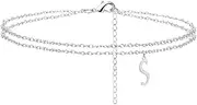 [YANCHUN] Silver Anklet Bracelets for Women Stainless Steel Initial Anklet for Teen Girls