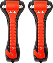 Car Safety Hammer Set of 2 | 2-in-1 Emergency Escape Tool with Window Glass Breaker and Seat Belt Cutter | Ideal for Family Rescue and Auto Emergencies