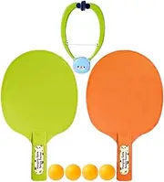 Door P-ing Pong Game, Hangable Table Tennis Trainer Portable Set, Adjustable Doorway Game Pingpong Trainer, Door Jam Pingpong Starter Kit, Door Pong Game for Kids with 2 Racket and 4 Balls