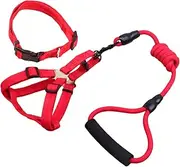 Hohopeti Strong Structure Harness Leash Set 8mm*120cm Pet Walking Small to Medium Dogs Comfort Grip Handle