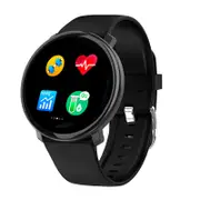 M31 HR Blood Pressure Oxy Monitor 1.3inch IPS Full Touch Screen Weather Push Music Control Brightness Adjust Smart Watch BLACK COLOR