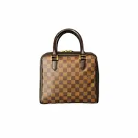 在飛比找PopChill優惠-[二手] Louis Vuitton LV 咖啡色棋盤格紋方