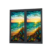 2 Sheets Window Privacy Frosted Glass Film Sun Blocking Static Cling-Style 1