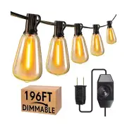 KNONEW 196FT Outdoor String Lights with Dimmer, Outside Dimmable Patio Lights...