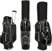 Golf Bag for Men & Women, Stand Bag, Wheeled Golf Bag, Portable Golf Bag with Large Wheels and Luggage Style Pull Over Handle