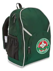 Dark Green Back Pack With White Trim & Logo