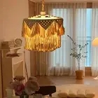 Macrame Lamp Shade, Light Cover, Woven Nordic Bohemian Style, Chandelier