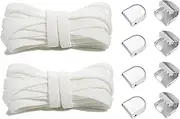 Replacement Shoelaces. 8mm Wide Shoe Lace for Sneakers,Metal Lock Tieless Shoe Laces,Comfortable Stretch Running Shoe Laces,Elastic Shoe Laces for Kids and Adults. (Color : White, Size : 100cm(2 pai