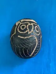 5"X 9.5" BRAZILIAN AMAZON HAND CARVED GOURD RATTLE SHAKER HAND PERCUSSION EGG 1