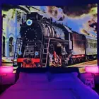 Medieval Trains Wall Art Blacklight Poster UV Reactive Tapestry Wall Hanging