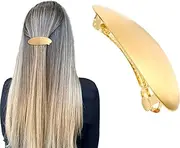 3 Inch Oval Gold Hair Barrettes, Oval Vintage Metal Hair Clip, Gold Barrettes for Women Gold Hair Clips for Women Long Hair