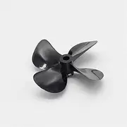 Pexorin Rc Model Boat High Strength Propeller 4 Blades Paddel Positive Reverse Screw, for 4mm Rc Boat Shaft Remote Control Boat Propeller(D60mm Reverse)