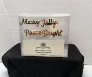 Bee & Willow Home Holiday Napkin Rings Merry Jolly Peace Bright 4pk Gold NEW