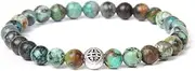 [IBOWZ] Crystal Bracelet Bead Bracelets Crystal Bracelet, 7 Chakra Natural Stone Bead Bangle Turquoise Elastic Bracelet Yoga Protection Silver Lucky Charm Jewelry for Men Ladies