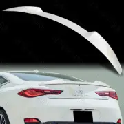 FOR 17-22 INFINITI Q60 COUPE W-POWER PEARL WHITE V-STYLE REAR TRUNK SPOILER