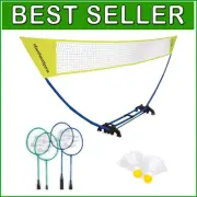 Easy Setup Badminton Set - Complete Game Kit with Net, Rackets & Shuttlecocks