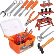GARIOUANS 1 Set Box Tool Set with Electric Drill and Storage Box Realistic Pretend Play Construction for Includes Driver and More Safe and Sturdy Materials