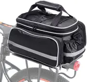 Bike Rear Seat Bag Waterproof Bicycle Rack Trunk Pannier Portable Frame Bag with Raincoat and Lengthened Shoulder Strap