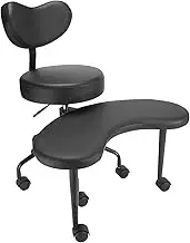 Lauft Criss Cross Legged Meditation Chair Office Chair Executive Computer Swivel | ADHD Chair, Cross Legged Office Chair with Wheels, Lumbar Support and Adjustable Stool (Black)