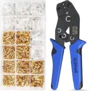 Wire Terminal Crimping Tool Kit, Qibaok Ratcheting Wire Crimper AWG 22-16(0.5...