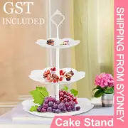 3 Tier Cake Stand Cupcake Holder Set White Plastic Dessert Display Wedding Party