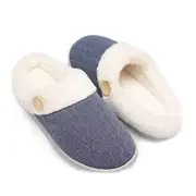 Catzon Womens House Slippers Comfy Memory Foam Insole with Fluffy Plush Lined-BlueGray