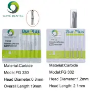 Wave Dental Tungsten Carbide Burs FG 330/332 For High Speed Handpiece Pear Head