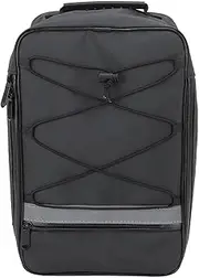 Baxnore Rear Cycle Rack Bag, Large Capacity 15L PU Leather Watertight Cycle Saddle Bag, Reflective Straps Cycling Trunk Carrier for Outdoor Accessories