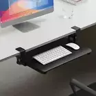Keyboard Tray under Desk, Slide Out Computer Keyboard & Mouse Tray with C Cla...