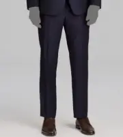 Hugo Boss Men's Slim Fit Wool Trousers Blue Flat Front Suit Dress Pants 40W
