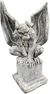 Gargoyle On Pedestal Garden Statue Ornament Sculpture Concrete Australian Made