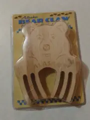 Salad and Pasta Server Tongs Alaska Native Bear Claw Design wooden wood New