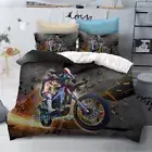 Motorbike Fire Quilt/Duve/Doonat Cover Set Single/Double/Queen/King Bed Linen