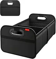 Trunk Organizer for Car, Portable Car Boot Tidy Foldable Waterproof Auto Storage Bag Cargo Trunk Groceries Organizer, Auto Accessories Universal for SUV, Truck, Van, Sedan (Black)