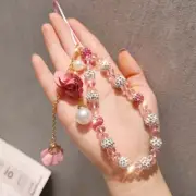 Mobile Phone Lanyard For Key USB Phone Case Flower Pendant DIY Phone Straps
