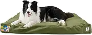 [Sytopia] 36 Inch Indestructible Canvas Dog Bed, Chew Proof Outdoor Pet Bed, Waterproof Washable Removable Cover, Patio Pet Pad, Green