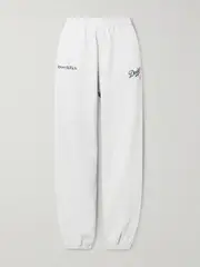 [Sporty & Rich] Sporty & Rich - + La Dodgers Printed Cotton-jersey Sweatpants - Light gray - medium medium Gray