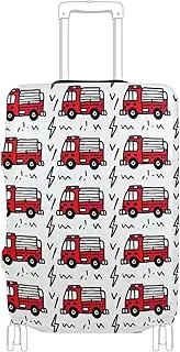 [Joisal] Cartoon Fire Trucks Suitcase Protector Cover Tsa Approved Fit 18-32 Inch Suitcase Identifier, Cartoon Fire Trucks, XL 29-32 in