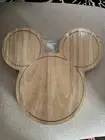 Mickey Mouse Silhouette Cheese Board With Slide Out Drawer And 3 Cheese Tools