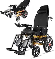 Super Lightweight Electric Wheelchairs, All Terrain Motorized Wheelchair with Folding Electric Mobility Aid, Dual Power Motors Supporting up to 150 kg (330 lbs)