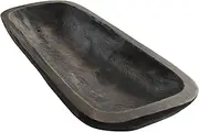 GYHJA Wooden Dough Bowls Large Paulownia Antique Centerpiece Hand-Carved Long Wood Bowl L19 X W8 X H3 Inch brown