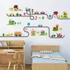 Sticker Kindergarten Highway Track Wall Stickers Kids Rooms Cartoon Track Cars