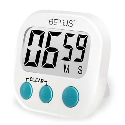 Betus LCD Digital Kitchen Cooking Timer - Loud Alarm Magnetic Count Up and Down