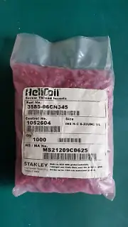 QTY 1000 HELICOIL Thread Inserts, 3585-06CN345, 6-32 x .345 L, S/L